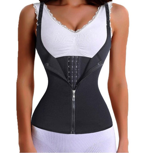 Bodysuit Women Slimming Zipper Waist Trainer Tummy Waist Cincher Tank Corrective Shapewear Tops