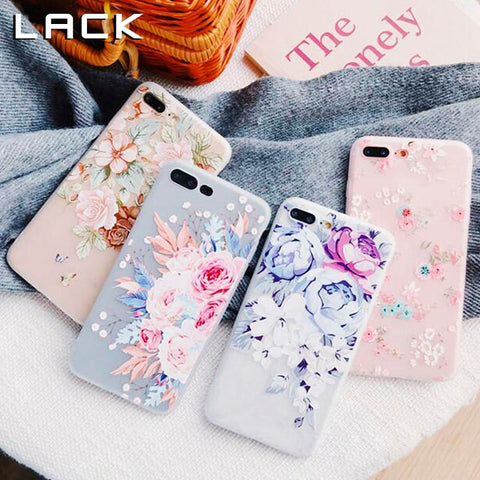 Fashion 3D Relief Flowers Phone Case For iPhone