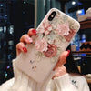 Fashion 3D Relief Flowers Phone Case For iPhone