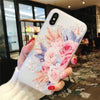 Fashion 3D Relief Flowers Phone Case For iPhone