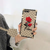 Luxury square embroidery 3D rose phone case for Samsung Galaxy S8 S9