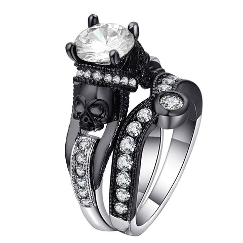 Skull Black Zirconia Ring